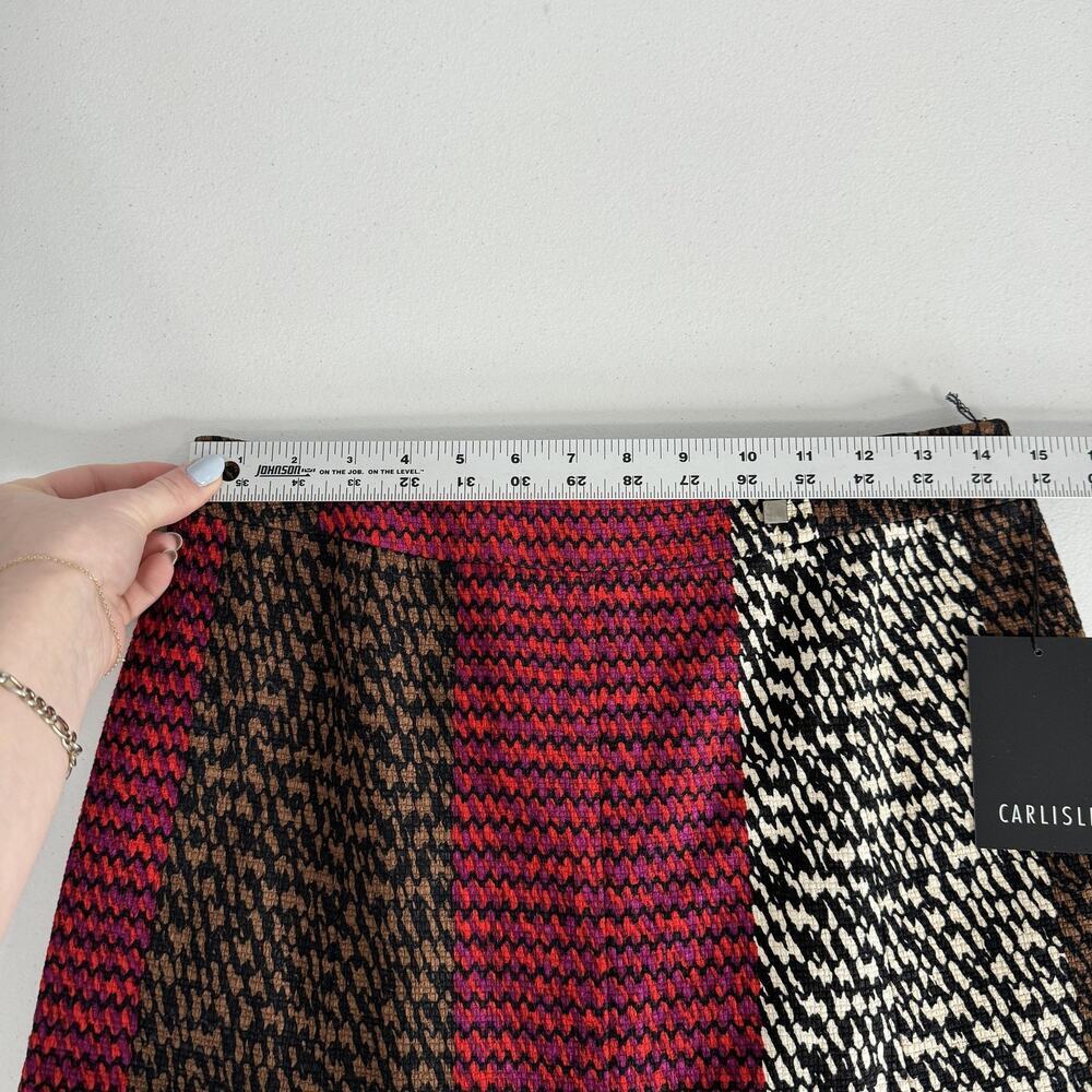 Carlisle Skirt Womens 4 Brown Loom Pattern Tweed A-Line Abstract Office‎ Luxury - Picture 11 of 15